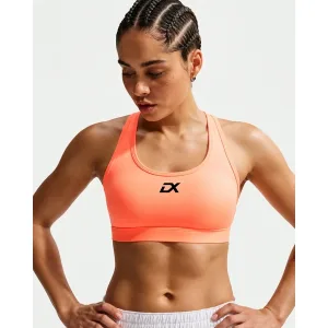 DRIMEX women’s Swoosh medium-support padded sports bra for gym and fitness