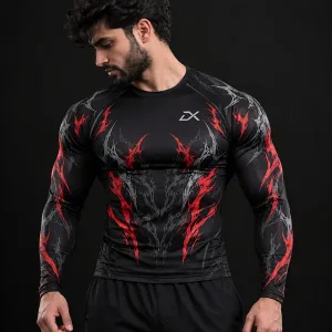 DRIMEX men’s compression base layer long sleeve gym sports shirt worn by male model