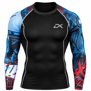DRIMEX men’s compression base layer long sleeve gym sports shirt worn by male model