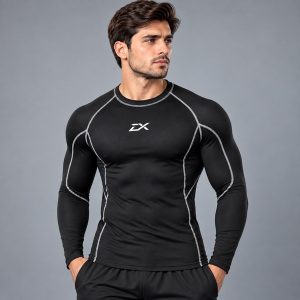 Men’s compression base layer long sleeve gym sports shirt by DRIMEX