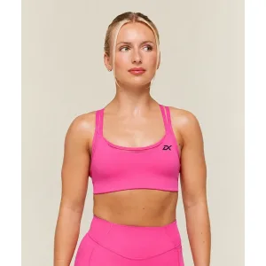 Custom sublimated sports bra with personalized team design for gym, fitness, and activewear.